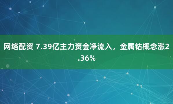 网络配资 7.39亿主力资金净流入，金属钴概念涨2.36%