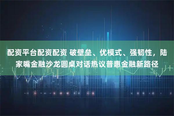 配资平台配资配资 破壁垒、优模式、强韧性，陆家嘴金融沙龙圆桌对话热议普惠金融新路径