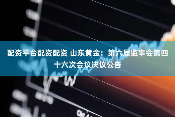 配资平台配资配资 山东黄金：第六届监事会第四十六次会议决议公告