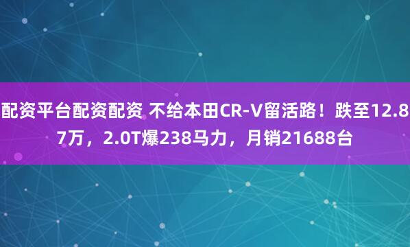 配资平台配资配资 不给本田CR-V留活路！跌至12.87万，2.0T爆238马力，月销21688台